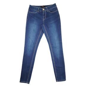 Baby Phat Rhinestone Button Skinny Jeans – Size 5 Dark Wash Stretch Denim
